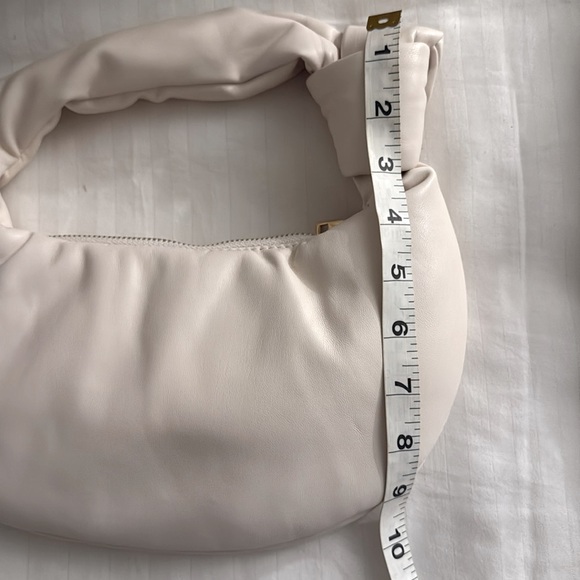 Melie Bianco Alexandra Cream Vegan Leather Top Handle Bag Small - Picture 8 of 9